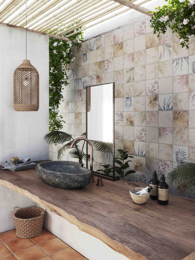 GRESAN BALI AZULEJOS PARA BANO DE ESTILO TROPICAL