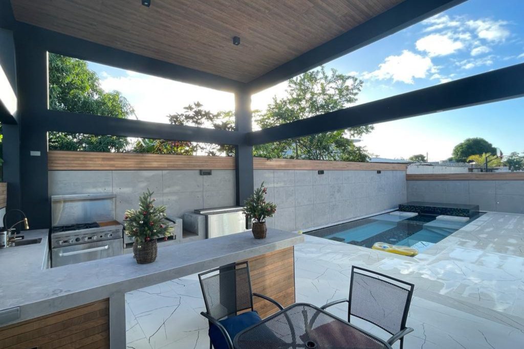 diseño jardines con piscina y barbacoa exagres 1