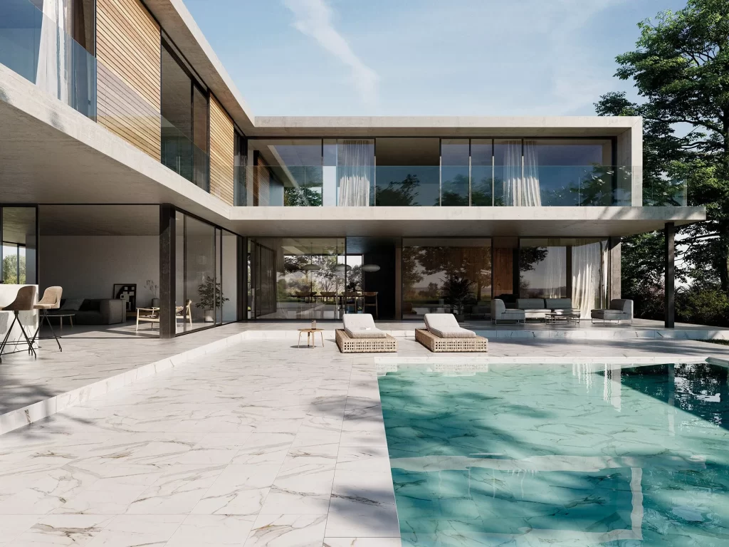 Marbles Calacatta Bordes para piscinas modernas